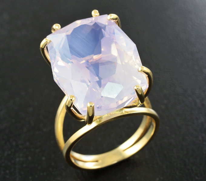 Золото Кольцо c лавандовым аметистом