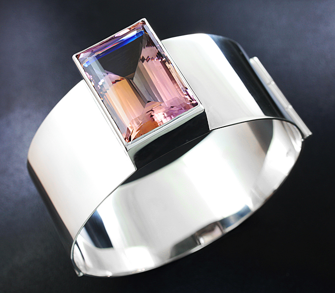 Серебро 925 Браслет с крупным аметрином