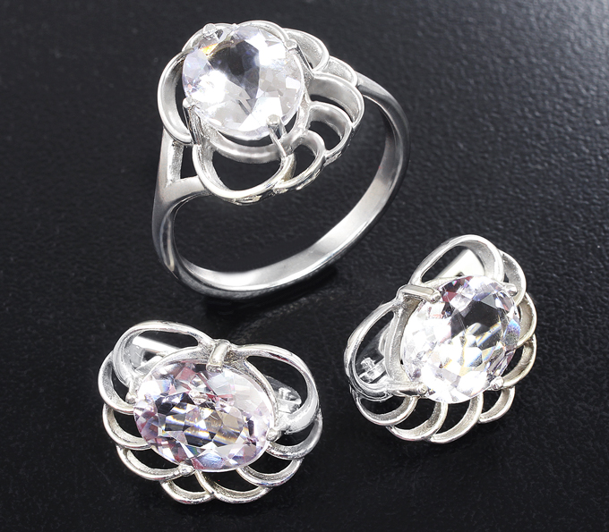 Серебро 925 Комплект с бериллами