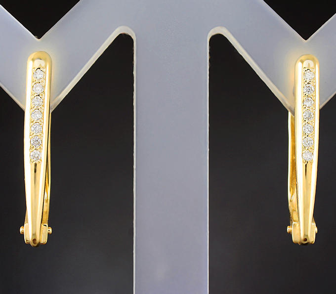 Золото Серьги с бриллиантами