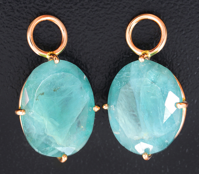 Золото Подвесы для серег с грандидьеритами