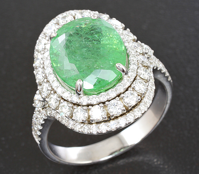 Золото Кольцо c параиба турмалином и бриллиантами