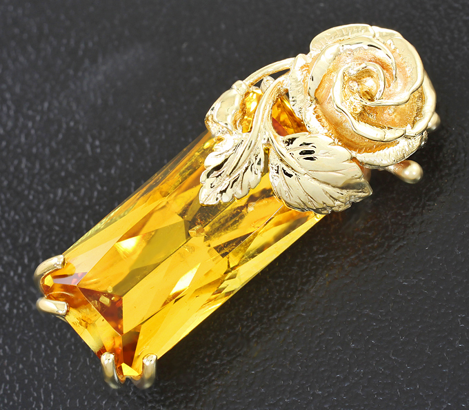 Золото Кулон с гелиодором топового цвета