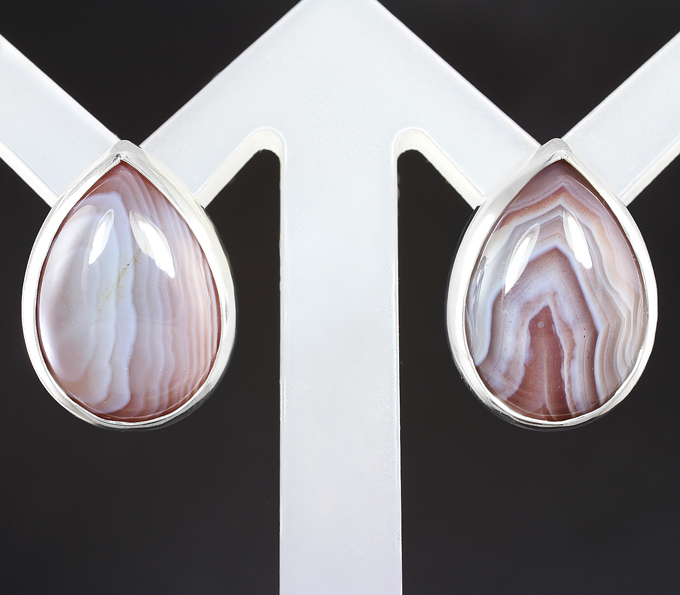 Серебро 925 Серьги с агатом 19,39 карата