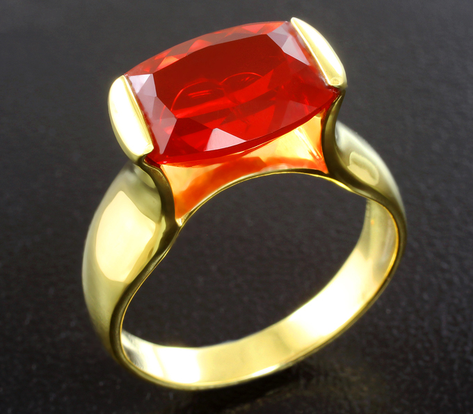 Серебро 925 Кольцо c мексиканским огненным опалом 3,35 карата