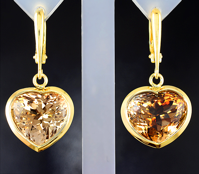 Золото Серьги с империал топазами