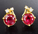 Пусеты с рубинами 3,97 карата