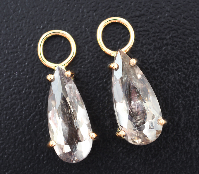 Золото Подвески для серег с зултанитами 4,15 карата