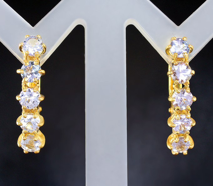 Серебро 925 Серьги с танзанитами 2,63 карата