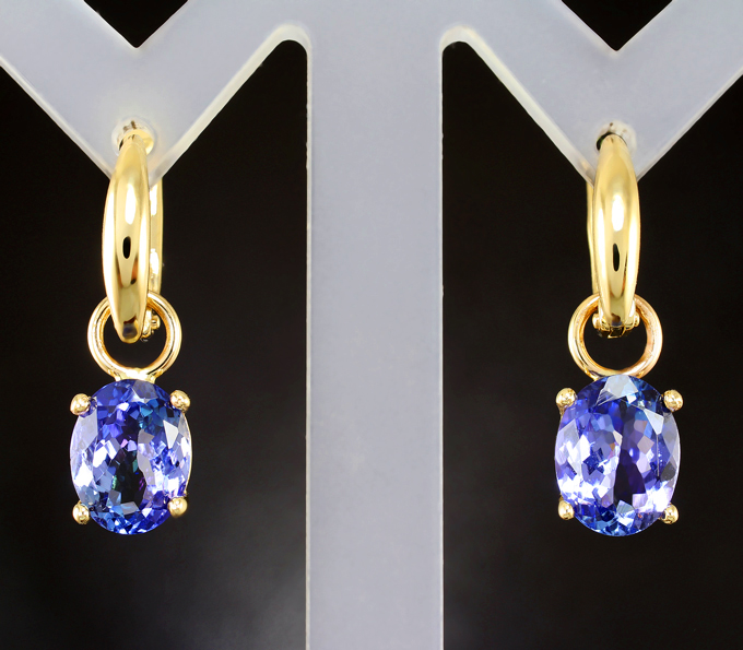 Золото Серьги с танзанитами 4,22 карата