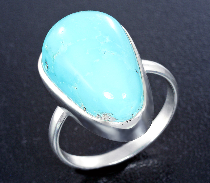 Серебро 925 Кольцо c кабошоном армянской бирюзы 13,97 карата