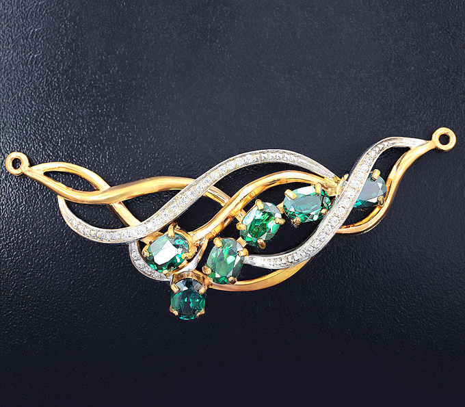 Серебро 925 Подвеска для колье с зелеными топазами 8,31 карата