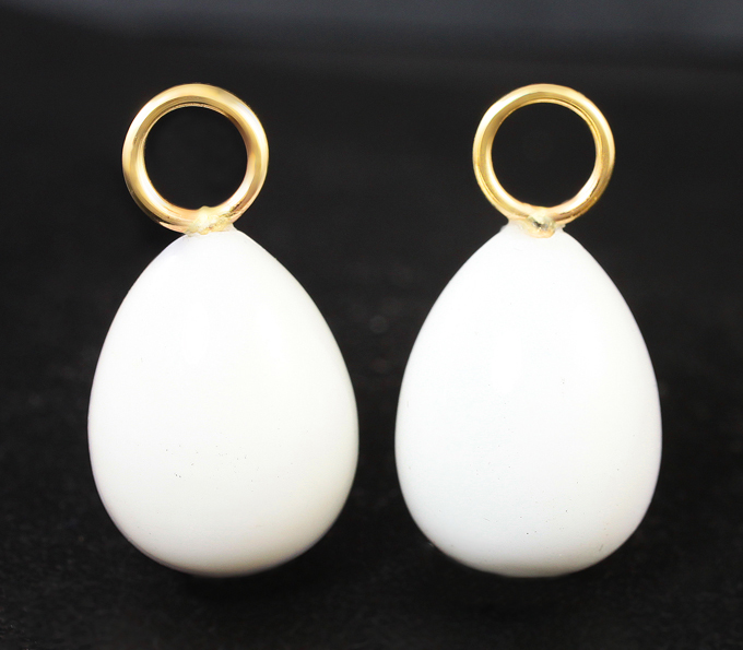 Золото Подвесы для серег с белым агатом 31,54 карата