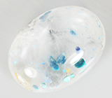 Кольцо с «медузным» кварцем с гилалитом 7,62 карта, изумрудами, голубыми и бесцветными сапфирами