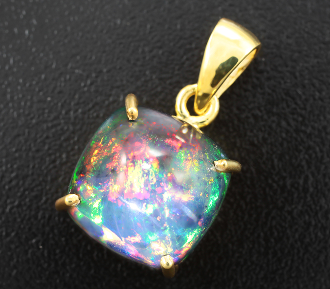 Серебро 925 Кулон с кристаллическими черными опалами 5,48 карата