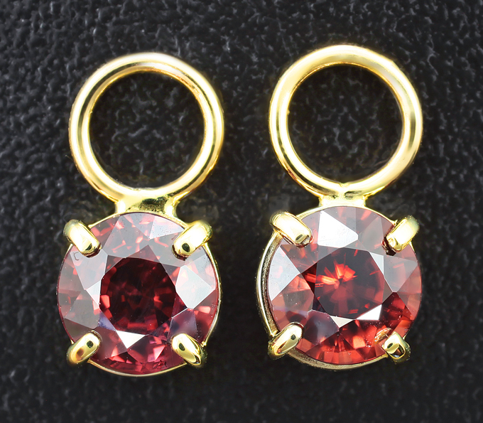 Золото Подвесы для серег с чистейшими цирконами 3,08 карата