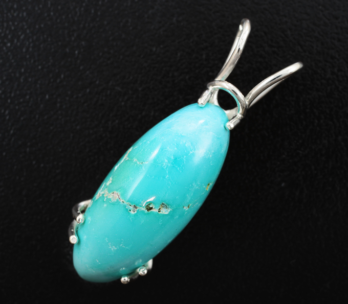 Серебро 925 Кулон с кабошоном армянской бирюзы 11,72 карата