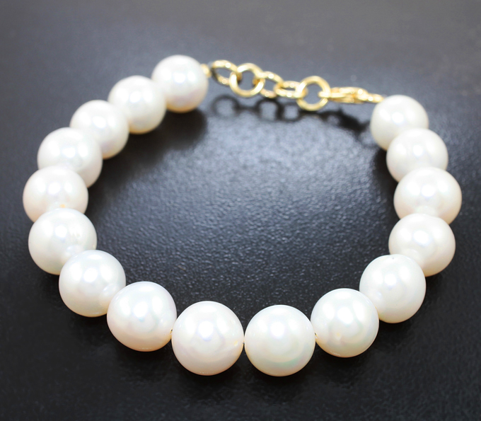 Золото Браслет из 16 жемчужин