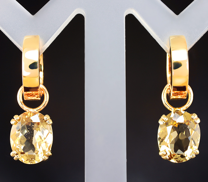 Золото Серьги с гелиодорами 4,58 карата