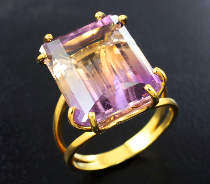 Серебро 925 Кольцо c аметрином 16 карат