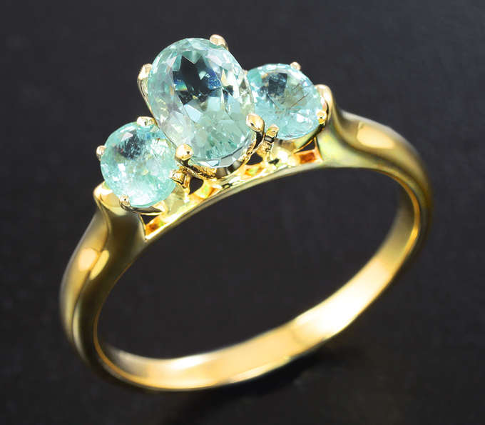 Золото Кольцо с параиба турмалином 1,2 карата