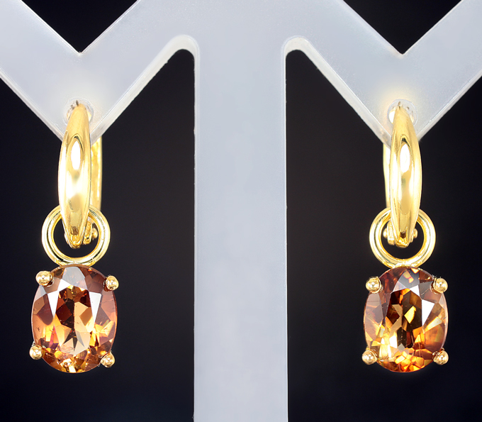 Серебро 925 Серьги с империал топазами 4,75 карата