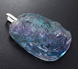 Камея «Подводный мир» из цельного флюорита 119,1 карата
