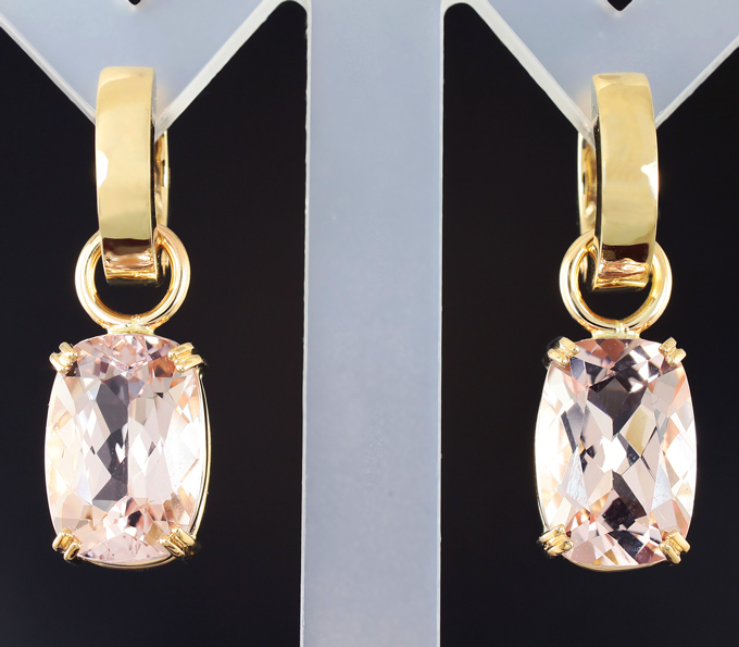 Золото Серьги с морганитами 8,97 карата