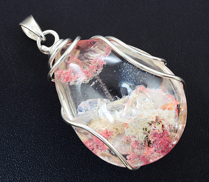 Серебро 925 Кулон с «садовым» кварцем 73,2 карата