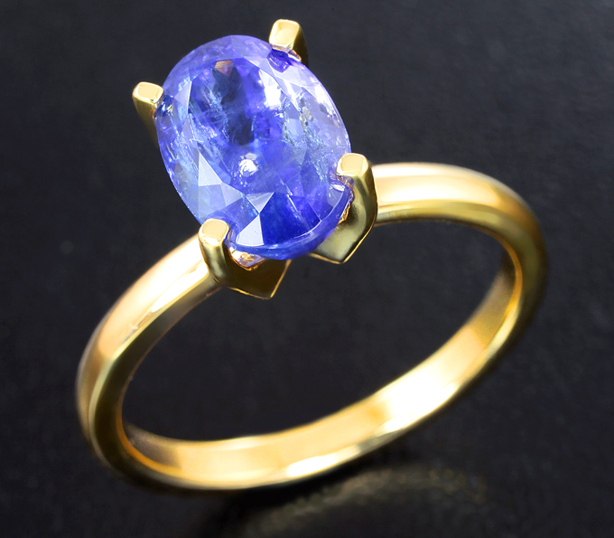 Золото Кольцо c танзанитом 3,33 карата