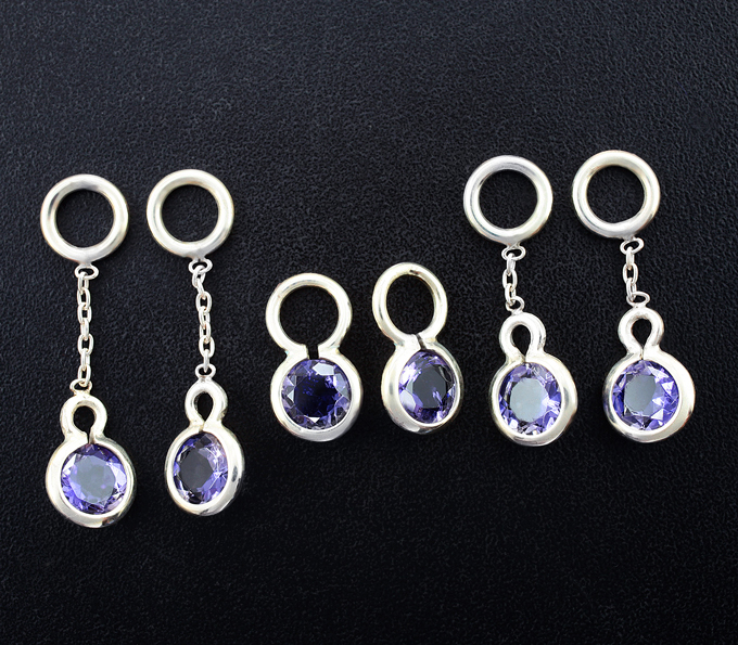 Серебро 925 Подвески для серег с иолитами 2,55 карата