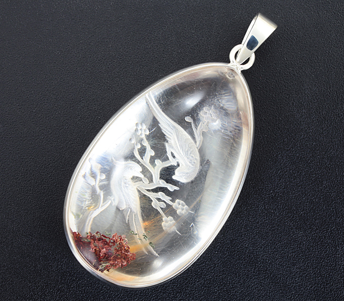 Серебро 925 Кулон с художественной миниатюрой на кварце 171,65 карата