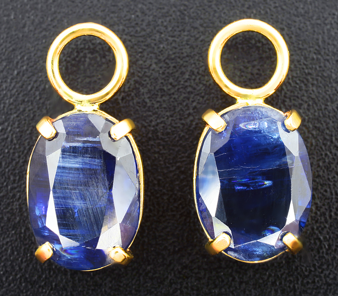 Золото Подвески для серег с кианитами 7,14 карата