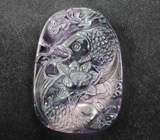 Камея «Подводный мир» из цельного флюорита 123,5 карата
