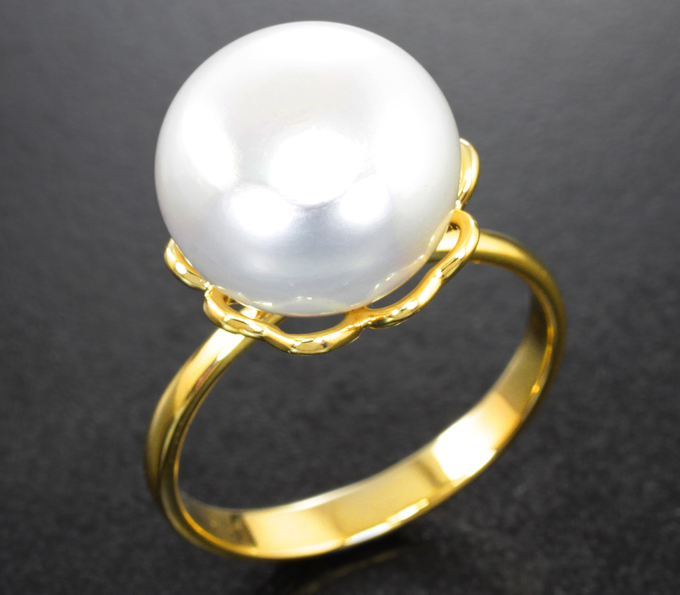 Золото Кольцо с морской жемчужиной 11,86 карата