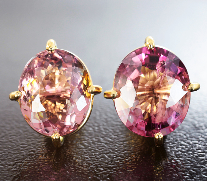 Золото Пусеты с турмалинами 4,9 карата