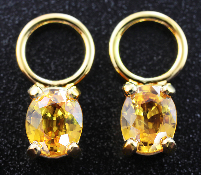 Золото Подвесы для серег с сапфирами 1,2 карата