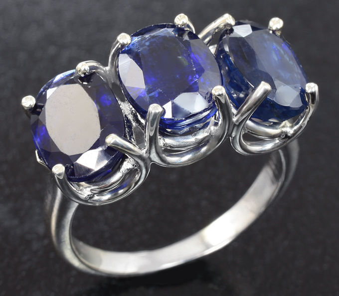 Серебро 925 Кольцо с кианитами 8,92 карата