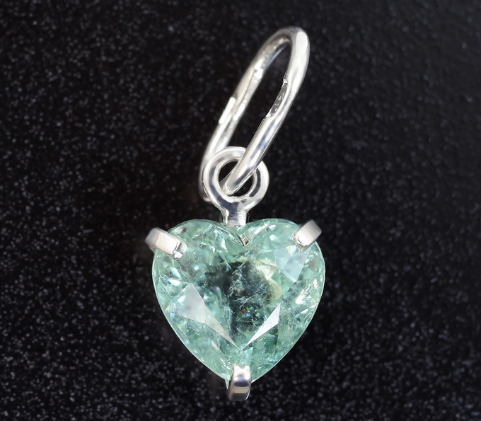 Серебро 925 Кулон с мятно-зеленым турмалином редкой огранки 2,13 карата
