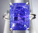 Кольцо с крупным насыщенным танзанитом 10,07 карата