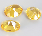 Набор из 3 золотистых гелиодоров 8 карат