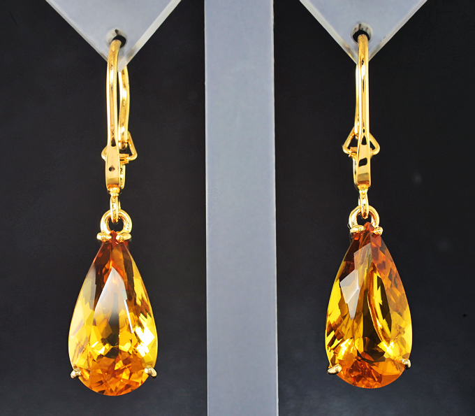 Золото Серьги с гелиодорами 13,1 карата