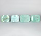 Серьги с бериллами 18,53 карата и лейкосапфирами Золото