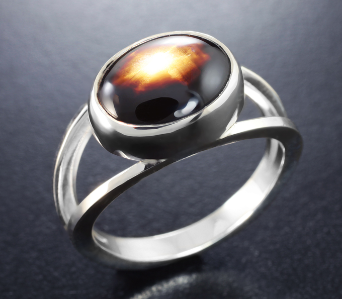 Серебро 925 Кольцо cо звездчатым сапфиром 6,05 карата