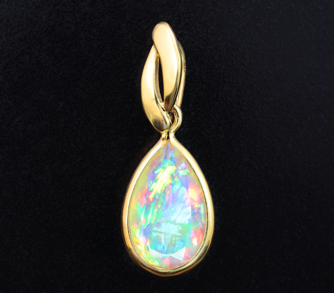 Серебро 925 Кулон с ограненным эфиопским опалом 3,32 карата