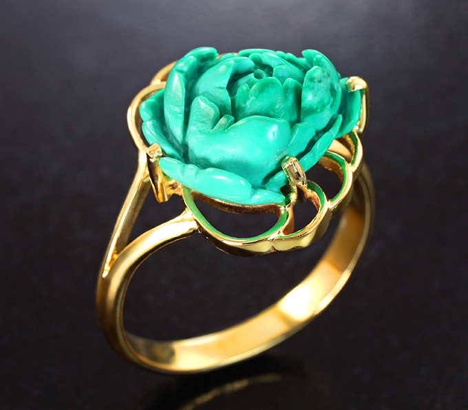Золото Кольцо с армянской бирюзой 5,45 карата