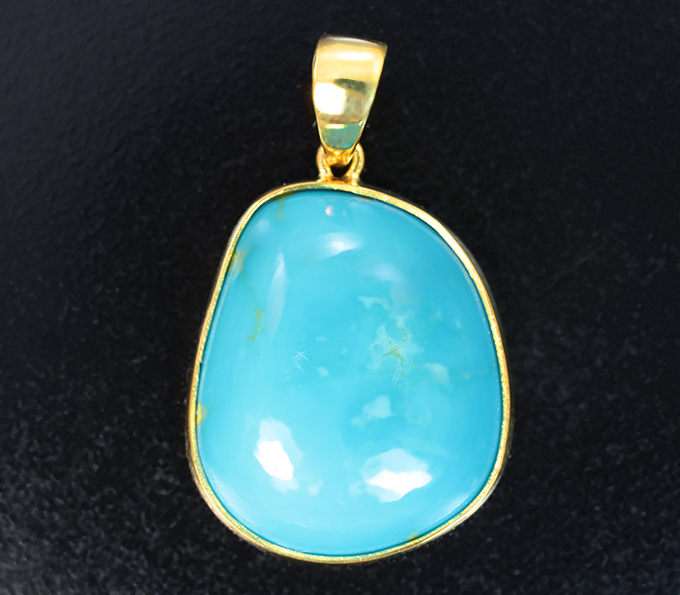 Серебро 925 Кулон с кабошоном армянской бирюзы 20,37 карата