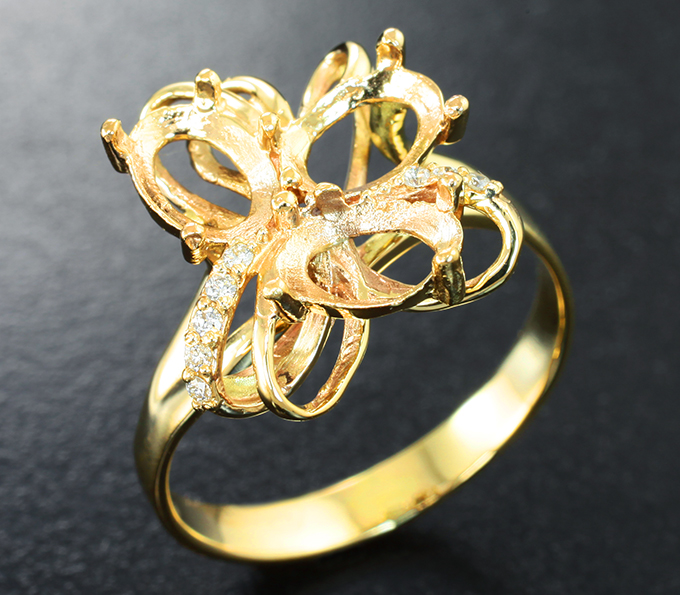 Золото Кольцо (заготовка под камни заказчика) с бриллиантами