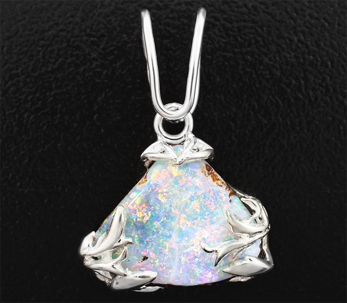 Серебро 925 Кулон с австралийским болдер опалом 2,46 карата