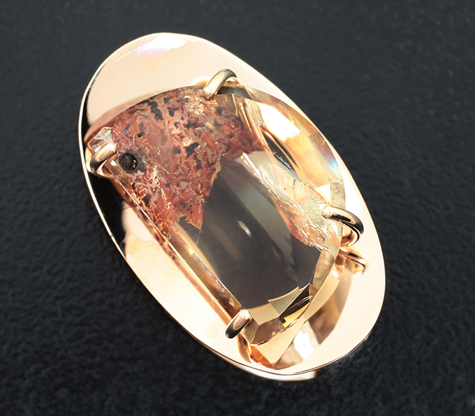 Золото Кулон с орегонским солнечным камнем 6,35 карата